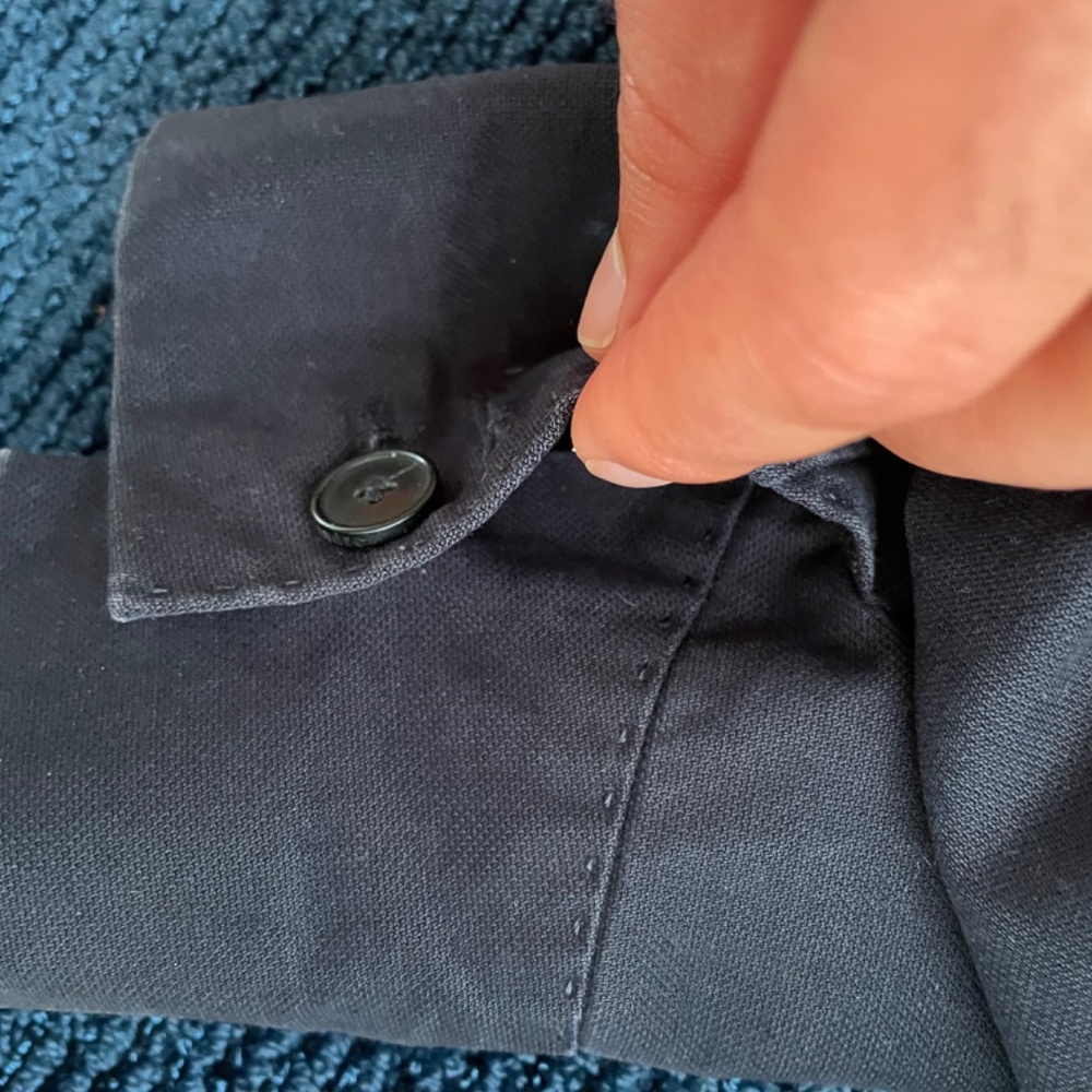Sandro Blue Button Work Military Jacket - Picture 3 of 4